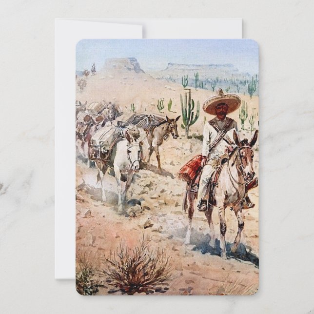 Invitation “Convoi de paquet Vaquero” par Edward Borein (Devant)
