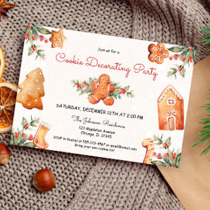 Invitation cookie de Noël décorant la fête du pain d'épices