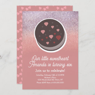 Invitation Cookie Faux Parties scintillant Valentines Jour an