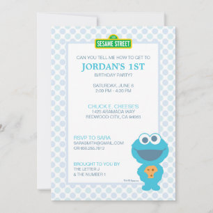 Invitation Cookie Monster Baby Anniversaire