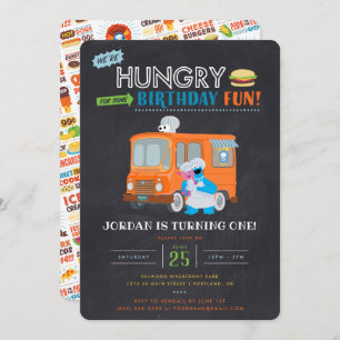 Invitation Cookie Monster Chalkboard Food Truck Anniversaire