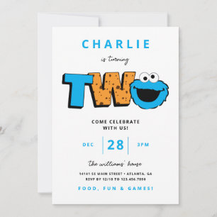 Invitation Cookie Monster - Deuxième anniversaire