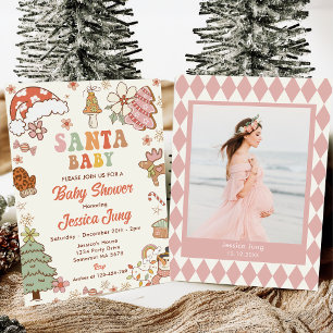 Invitation Cookie Père Noël Baby Christmas Baby shower Party