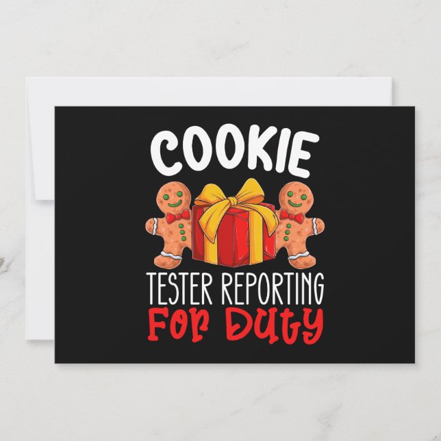 Invitation Cookie Tester Reporting Pour Devoir Drôle Noël (Devant)