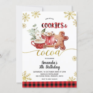 Invitation Cookies and Cocoa Christmas Winter Birthday