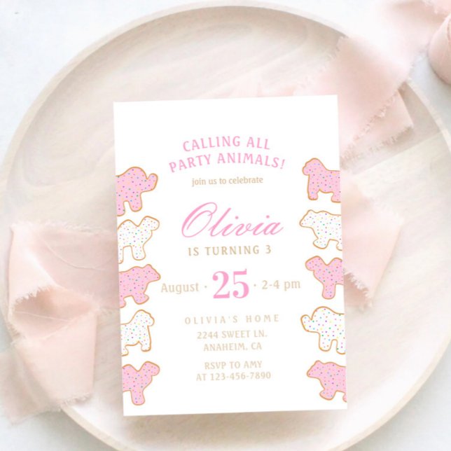 Invitation Cookies Animaux pailletés téléchargement instantan (Créateur téléchargé)