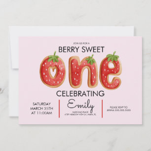 Invitation Cookies aux baies un plaid rose rouge fête d'anniv