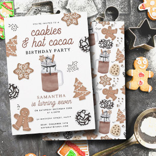 Invitation Cookies & Chocolat Chaud Enfants Anniversaire d'Hi