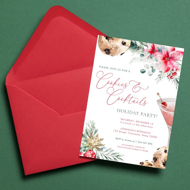 Invitation Cookies & Cocktails Noël Noël Noël Noël Noël Fête (Créateur téléchargé)
