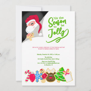 Invitation Cookies de Noël amusants pour Père Noël Kids Party