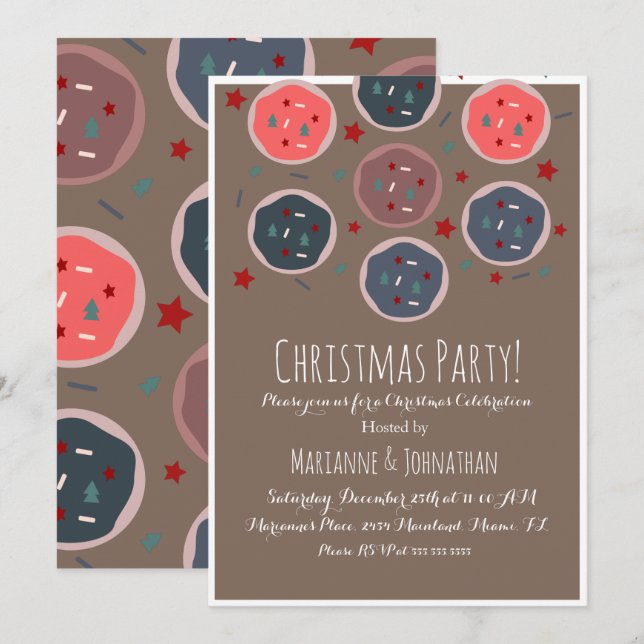 Invitation Cookies de Noël doux Échange d'arroseurs (Devant / Derrière)