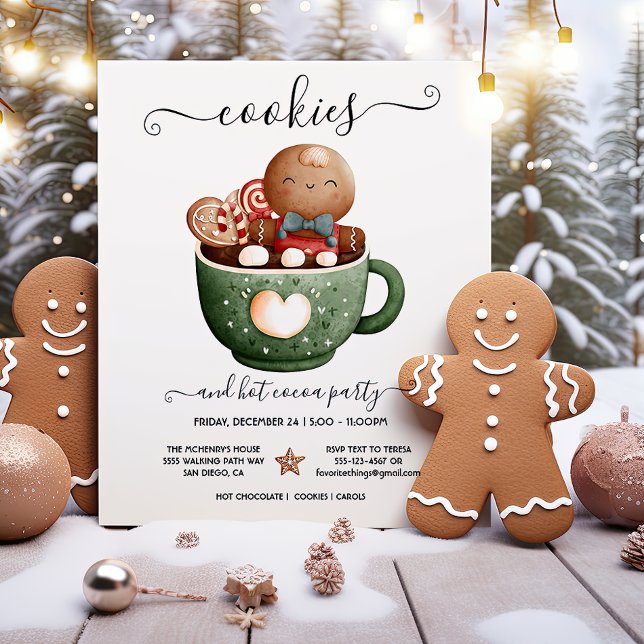 Invitation Cookies de Noël et Fête du cacao chaud (Créateur téléchargé)