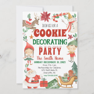 Invitation Cookies de Noël pour enfants Décoration fêtes Invi