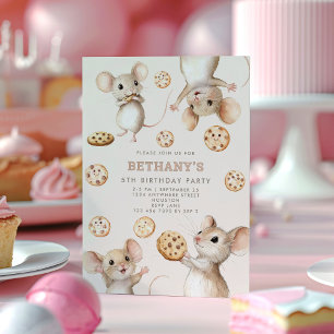 Invitation Cookies de souris fête d'anniversaire enfant