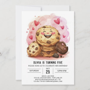 Invitation Cookies en ligne rose imprimable Anniversaire
