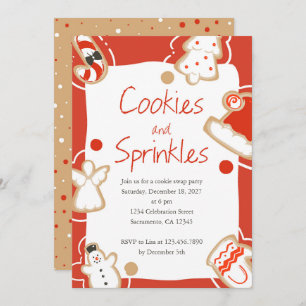 Invitation Cookies et asperges Noël Cookie Swap Party