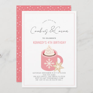Invitation Cookies et cacao Chocolat chaud Mug rose Anniversa