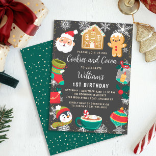 Invitation Cookies et cacao Gingerbread Party de décoration