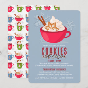 Invitation Cookies et cacao Goût de Noël dans une Mug