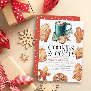 Invitation Cookies et cacao Noël Fête de Noël Enfant's Birthd