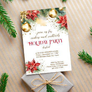 Invitation Cookies et cocktails Dîner de Noël