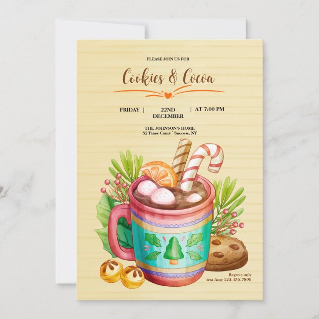 Invitation Cookies et Cocoa (Devant)