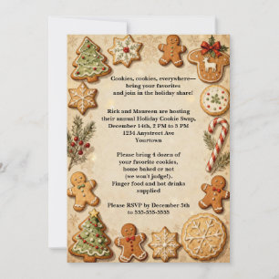 Invitation Cookies pour Fête de Noël