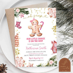 Invitation Cookies roses pain d'épice Oh Baby shower Snap