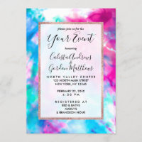 Cool Artsy Girly Purple Rose Blue Tie Dye Motif