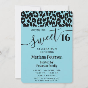 Invitation Cool bleu Trendy séduisant léopard doux 16