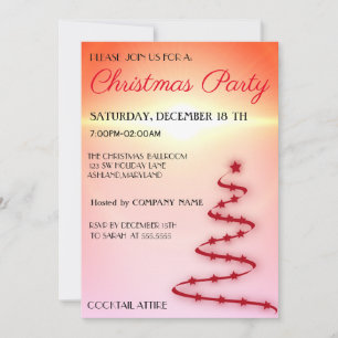 Invitation Cool, Branché, Belle, Arbre de Noël Rouge Invita