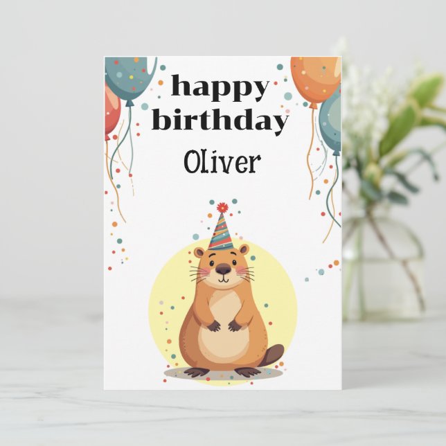 Invitation cool Capybara pour les garçons et les filles heure (Debout devant)