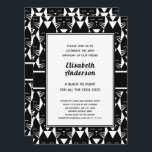 Invitation Cool Cats Black Cravate Birthday Party Funny Invit<br><div class="desc">Elégant motif classique rétro en zigzag noir et blanc chevron.  Les textes sont tous personnalisables.  Peut être fait pour convenir à toutes les occasions que vous choisissez.</div>