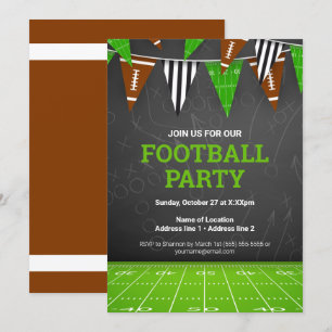 Invitation Cool Chalk Designs Chalkboard Dessins Football