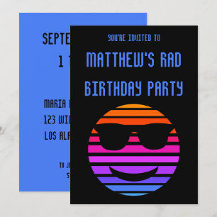 Invitation Cool de haute technologie Emoji Boys fête d'annive
