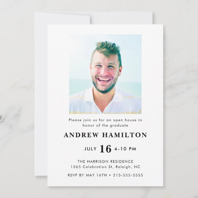 Invitation Cool de la graduation de script moderne de deux ph (Dos)