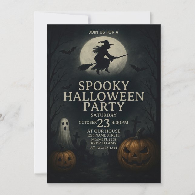 Invitation Cool déplaisant Éffrayant Halloween Fête Invitatio (Devant)