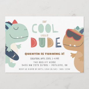 Invitation Cool Dude Dinosaur Boys fête d'anniversaire