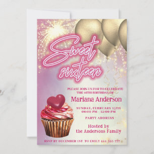 Invitation Cool fun ballon or scintillant feux d'artifice cup