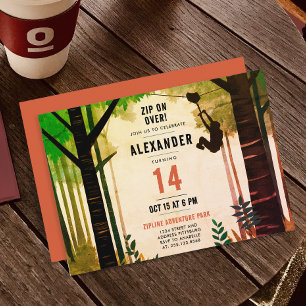 Invitation Cool Fun Zipline Green Adventure Nature Extérieur