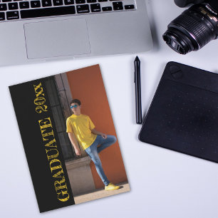 Invitation Cool Grunge Letting 2 Photo Graduation Custom