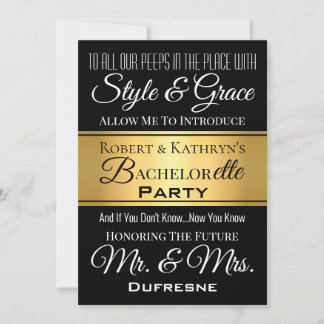 Invitation Cool Hip hop Son & ses Bachelor/Bachelorette
