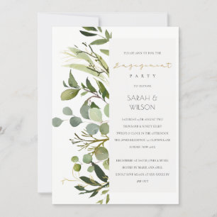 INVITATION COOL LEAFY VERT FOLIAGE EAU COULEUR FIANÇAILLES