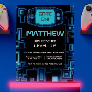 Invitation Cool Modern Marine Bleu Black Ado Vidéo partie