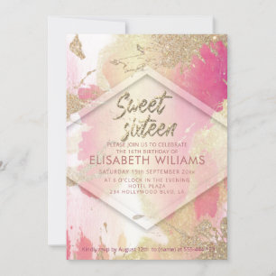 Invitation Cool moderne couleur d'aquarelle brillant