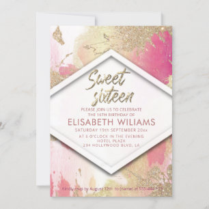Invitation Cool moderne couleur d'aquarelle brillant