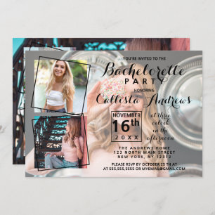 Invitation Cool moderne Photo Collage Bachelorette Party