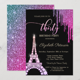 Invitation Cool Parties scintillant, Diamants Tour Eiffel 30e