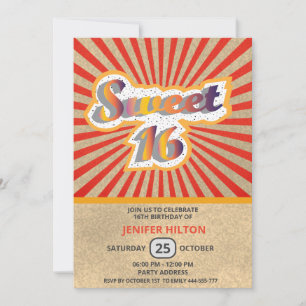 Invitation Cool plaisir typographie rétro doux 16