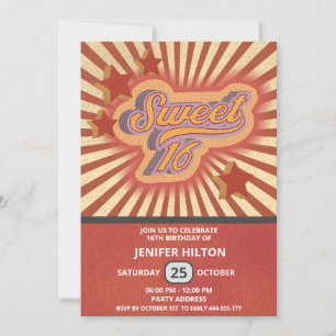 Invitation Cool plaisir typographie rétro doux 16